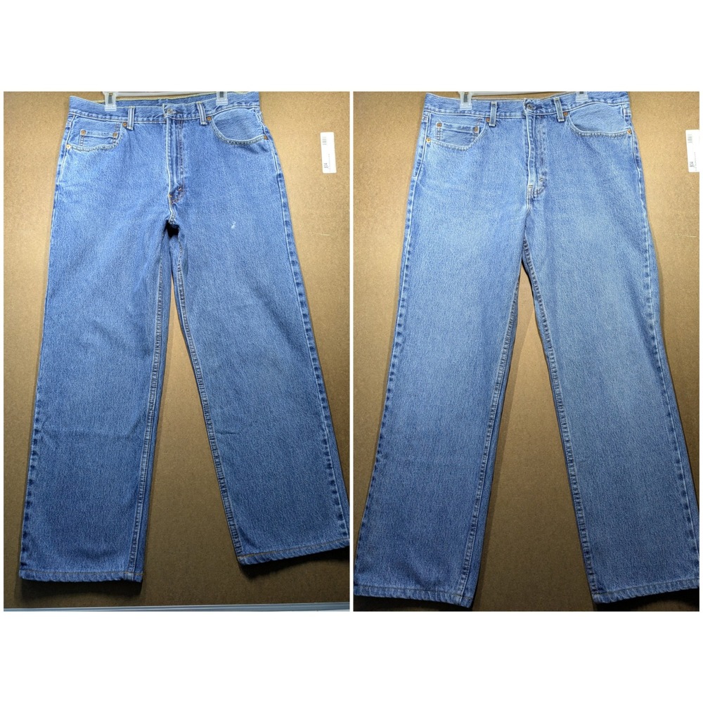 Lot of 2 Levis 550 Relaxed Fit Jeans Mens 36x30 Blue Denim Modified Hem